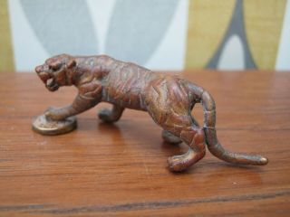 Cold Painted Miniature Bronze Of A South China Tiger 4