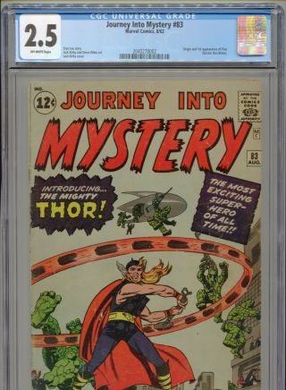 1962 Marvel Journey Into Mystery 83 1st Appearance Thor Cgc 2.  5 Off White
