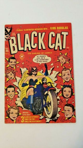 Black Cat - Crime Fighter - October 1950 No.  25 - Kirk Douglas Interview Vg