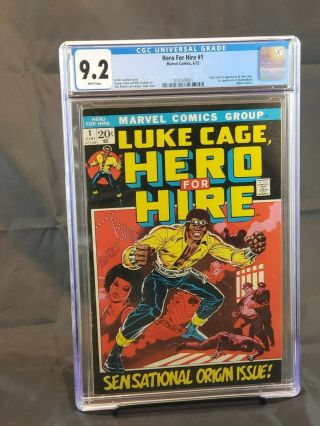Hero For Hire 1 Origin And First App.  Of Luke Cage Cgc 9.  2 White Pages