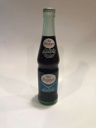 Dietetic Dr.  Pepper Rare Full 10 Oz.  Soda Pop Bottle 1964.  Dr.  Pepper