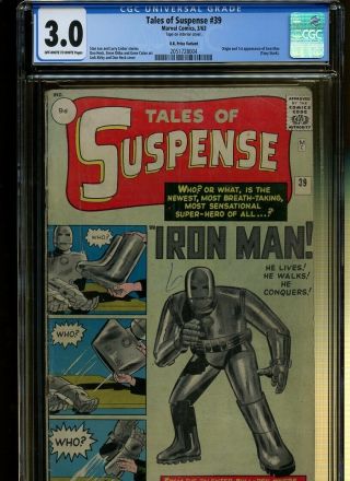 Tales Of Suspense 39 Uk Edition Cgc 3.  0 | Marvel 1963 | Origin & 1st Iron Man.