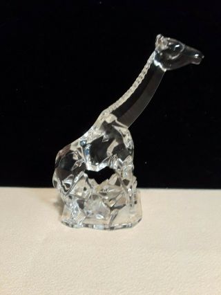 Vintage Crystal Clear 24 Lead Crystal Giraffe Figurine Made In Italy