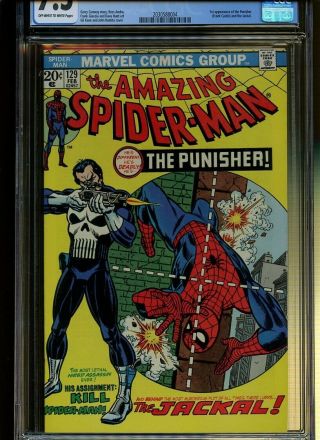 Spider - Man 129 CGC 7.  5 | Marvel 1974 | 1st Punisher & Jackal. 2