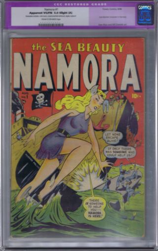 Namora 1 Timely 1948 Cgc 5.  0 (very Good/fine) Slight Restored (a)