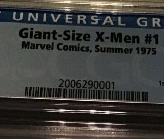 Giant Size X - Men 1 CGC 5.  0 Off White Pages 3