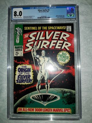 Silver Surfer 1 1968 Cgc 8.  0 Oww Pages - Origins; Surfer And Watcher Vf,