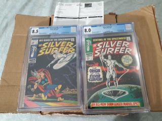 Silver Surfer 1 1968 CGC 8.  0 OWW Pages - Origins; Surfer and Watcher VF, 3