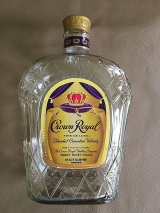 Crown Royal Blended Canadian Whisky 1 L Empty Bottle
