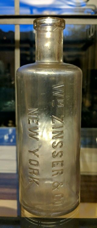 Clear Antique Embossed William Zinsser & Company Bottle York Ny