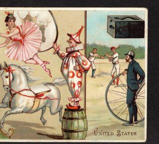 Baseball 1893 Barnum Circus Arbuckle Coffee Sports Bike 19th Century Trade Card