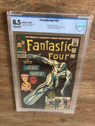 Fantastic Four 50 Marvel 1966 Silver Surfer Cover 1st Whytt Wingfoot Cbcs 8.  5