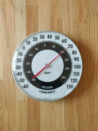 Vintage 12  Jumbo Dial The Ohio Wall Thermometer Co Usa C/f