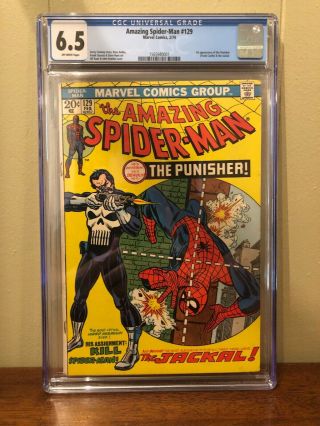 Spider - Man 129 Cgc 6.  5 1st Appearance Of The Punisher & Jackal - Case