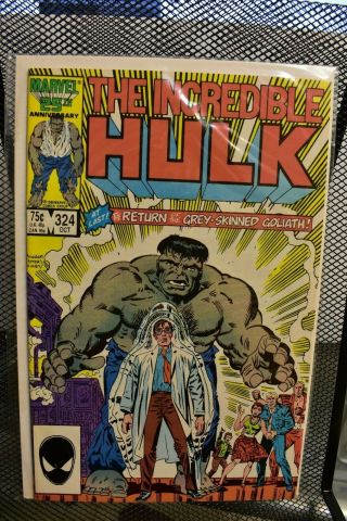 The Incredible Hulk 324 Marvel Comics 1986 Return Of The Grey Hulk Milgrom 9.  2