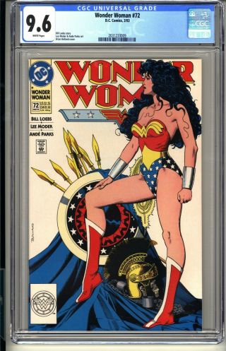 Wonder Woman 72 Cgc 9.  6 Wp Nm,  Dc Comics 3/93 Classic Brian Bolland Cover