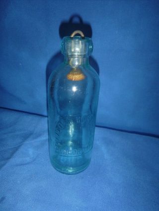Aqua Blown Glass Blob Top Hutch Hutchinson Soda Bottle Concord Bottling Co N.  H
