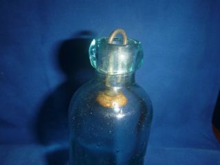 Aqua blown Glass Blob Top Hutch Hutchinson Soda Bottle Concord Bottling Co N.  H 2