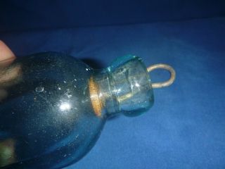 Aqua blown Glass Blob Top Hutch Hutchinson Soda Bottle Concord Bottling Co N.  H 3