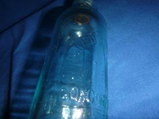 Aqua blown Glass Blob Top Hutch Hutchinson Soda Bottle Concord Bottling Co N.  H 5