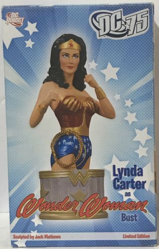 Retired 2010 Dc Comics Lynda Carter As Wonder Woman Bust Le 1258/3000 5 1/2 "