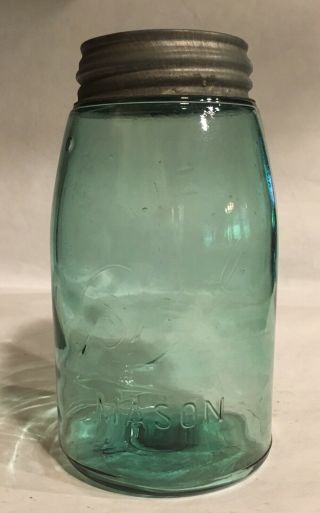 Vintage Ball Blue Mason Quart Jar X 4 - 7 With Lid 1910 - 1923