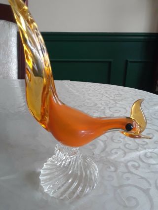 Glass Rooster - Orange