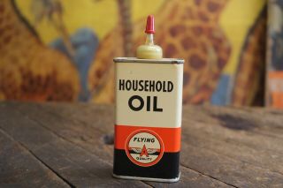 Vintage Flying A Household Oil Oiler Can 4 Oz Gas Station Gas Pump Sign