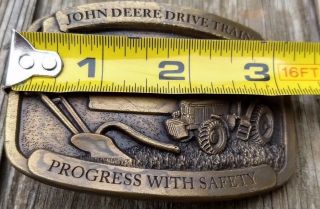 John Deere Drive Train Progress With Safety Waterloo 91/92 Employee Belt Buckle 3
