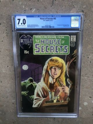 House Of Secrets 92 Cgc 7.  0 Mega Key 1st Swamp Thing Case