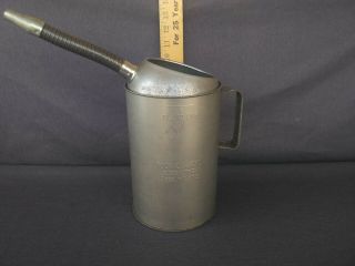 Vintage Galvanized Metal 4 Quart Oil Can With Flexible Spout