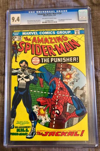 Spiderman 129,  Cgc 9.  4,  First Appearance Of The Punisher.