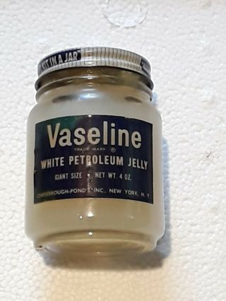 Vaseline Jar Vintage 1950s Medicine Rub Petroleum Jelly
