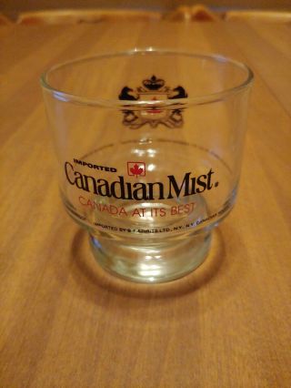 Canadian Mist Glass Cup On The Rocks Vtg 1977 : 3.  5 "