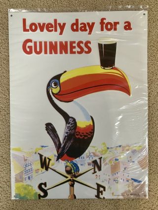 Guinness Beer Lovely Day For A Guinness Sign Tin /tacker 14”x19”