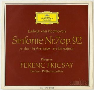 Ferenc Fricsay Beethoven Symphony No.  7 Dgg 1961 Red Stereo Tulip Slpm 138757 Nm