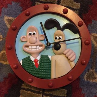 Wallace And Gromit 3d Wall Clock 1997 Wesco Vintage Vtg