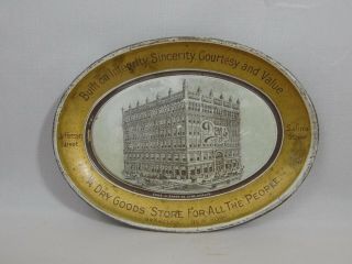 Dey’s Dry Goods Department Store Advertising Old Tin Litho Tip Tray Syracuse Ny