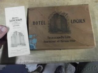 Hotel Lincoln,  York City - - Early Advertising Items - Cigar Box & Rate Card