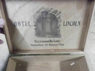 Hotel Lincoln,  York City - - Early Advertising Items - Cigar Box & Rate Card 4