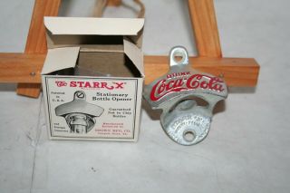 Vintage Starr X Coca Cola Wall Mount Bottle Opener Made In Usa Box Screws