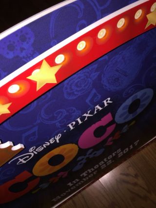 Disney Pixar Coco Now Showing Movie Toys R Us Display Sign RARE 3