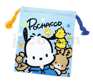 Sanrio Pochacco Drawstring Bag Pouch 16x18cm 181050 - 00 (with Tracking No. )