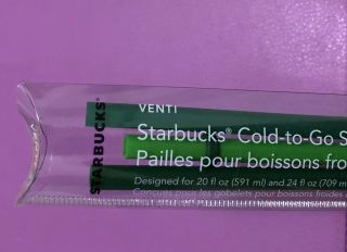 Starbucks Venti Replacement Straws 3 Pack 24 Oz Green Cold - To - Go Authentic