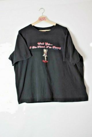 Womens Betty Boop Tshirt Black Size 22/24