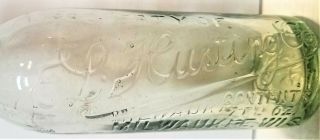 Property Of E.  L.  Husting Co.  Milwaukee Wisc.  Clear Bottle Beer Soda / L10