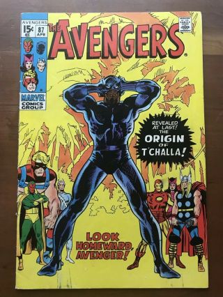 The Avengers 87 Origin Of Black Panther First Series Vg Or Better