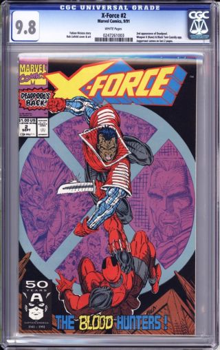 X - Force 2 Cgc 9.  8 White Pages 2nd Appearance Of Deadpool