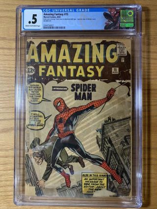 Fantasy 15 / Cgc 0.  5 / Crm To Ow Pages / 1st Appearance Of Spider - Man