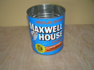Vintage Maxwell House Coffee Regular Grind Tin Can 3 Lb General Foods